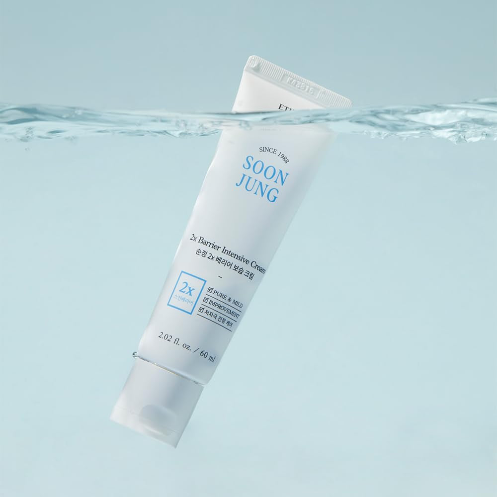 Soonjung 2X Barrier Intensive Cream 60Ml (21AD) | Hypoallergenic Shea Butter Hydrating Facial Cream for Sensitive Skin, Water-Oil Balance & Panthenol for Damaged Skin | Korean Skin Care